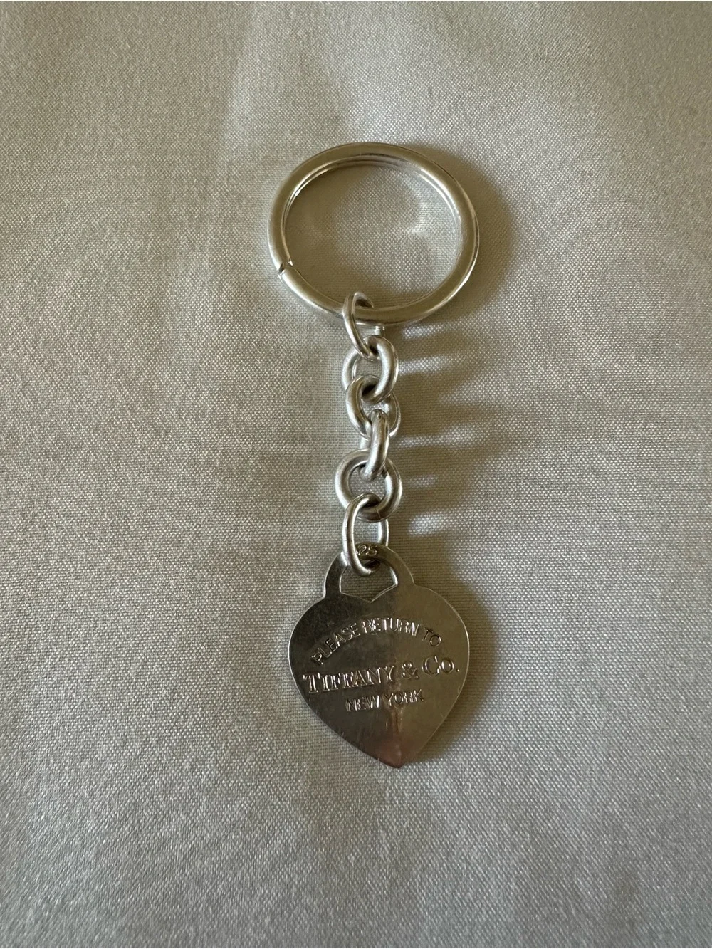 Tiffany & Co. Silver Heart Key Holder - Polished Sterling